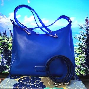 Bag soft leather,large in size,royal blue
